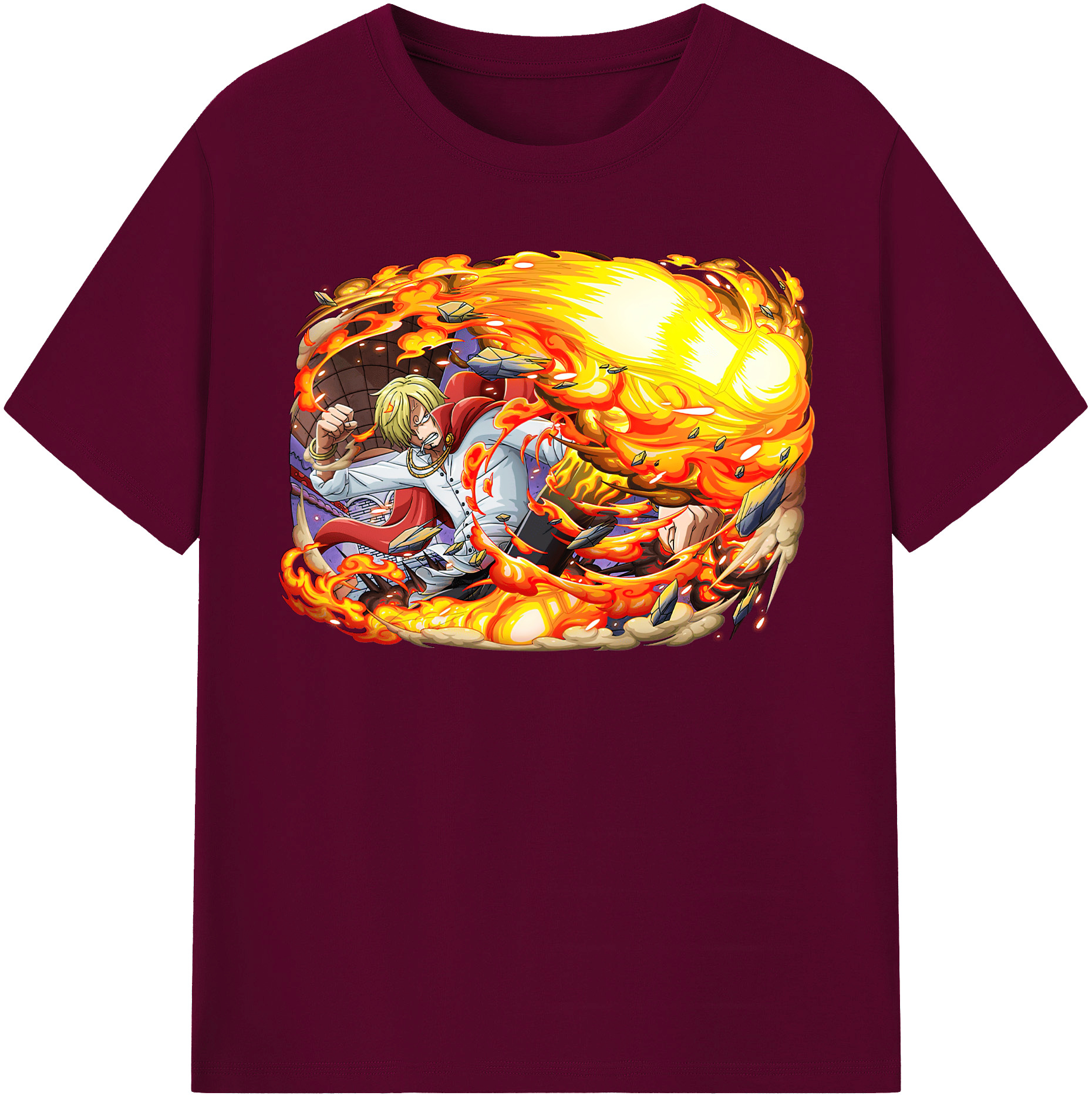 （画像用） ワンピース サンジ ONE PIECE Sanji レディースカジュアルプリントTシャツ（綿100％）
